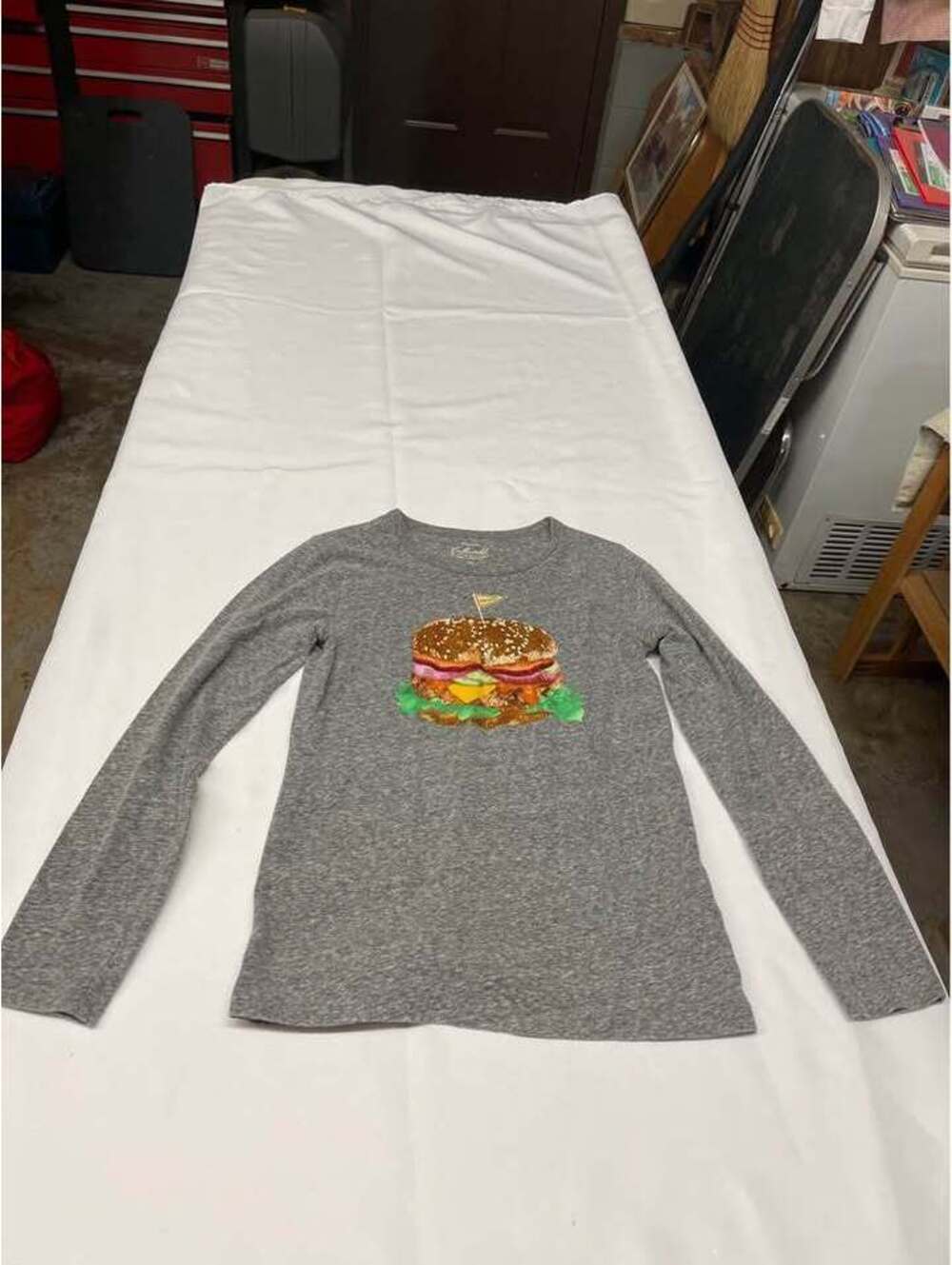 J.Crew Crewcuts Girls Size 14 Hamburger Graphic Long Sleeve Shirt